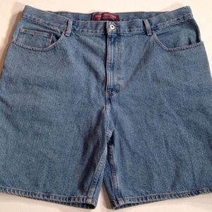 Shorts Blue Jean Mens 44 Denim Stone Wash Flat